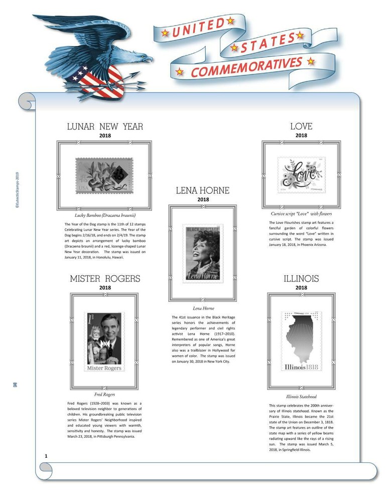 2018 U.S. Commemorative Singles COMPLETE Supplement (White Ace Alternative)