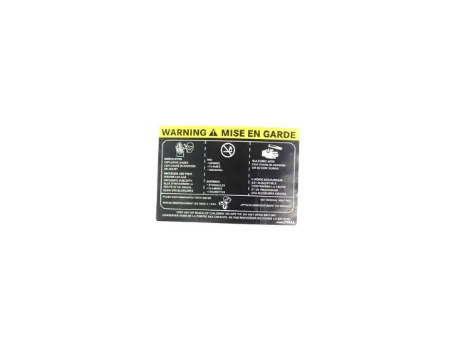 Genuine Mopar Battery Warning Label 4606799AA