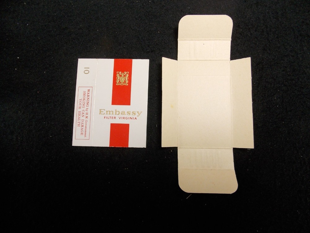 Vintage Embassy Empty Cigarette Packet Box