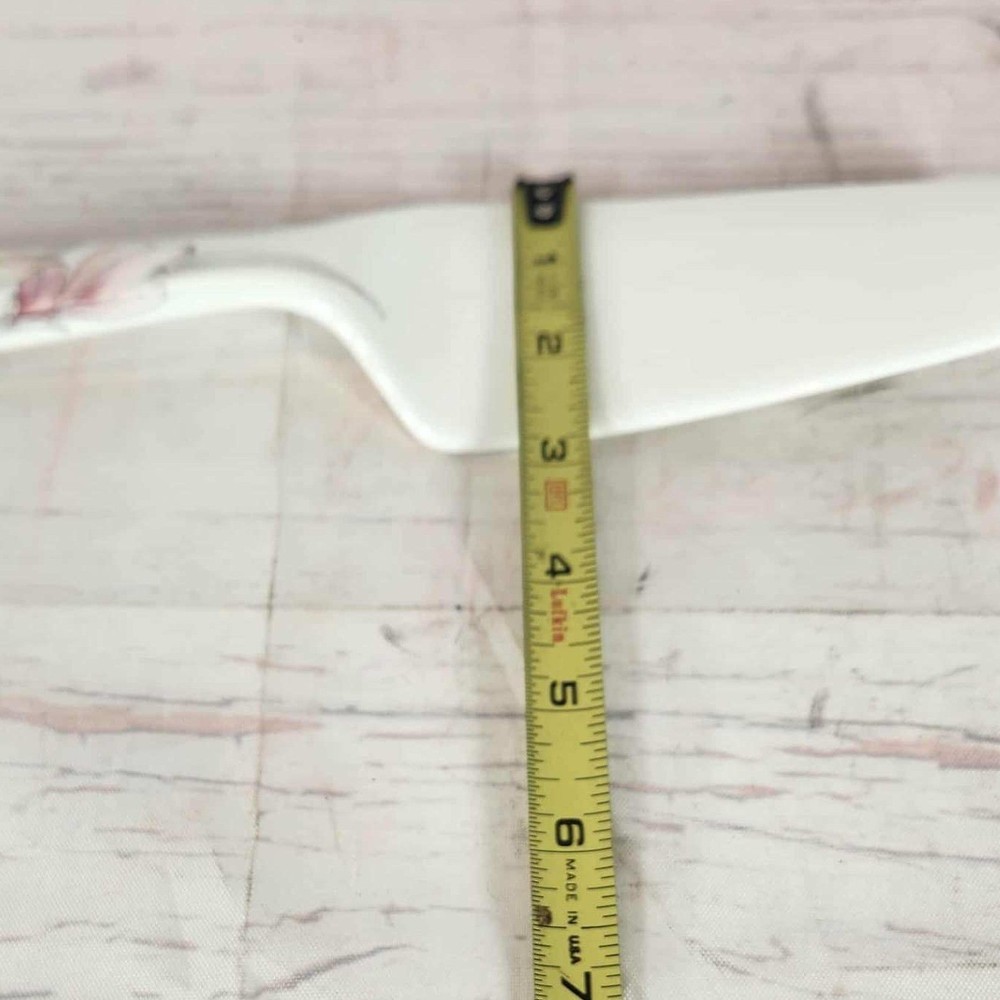 Mikasa Cake Server Pie Spatula White Floral Handle