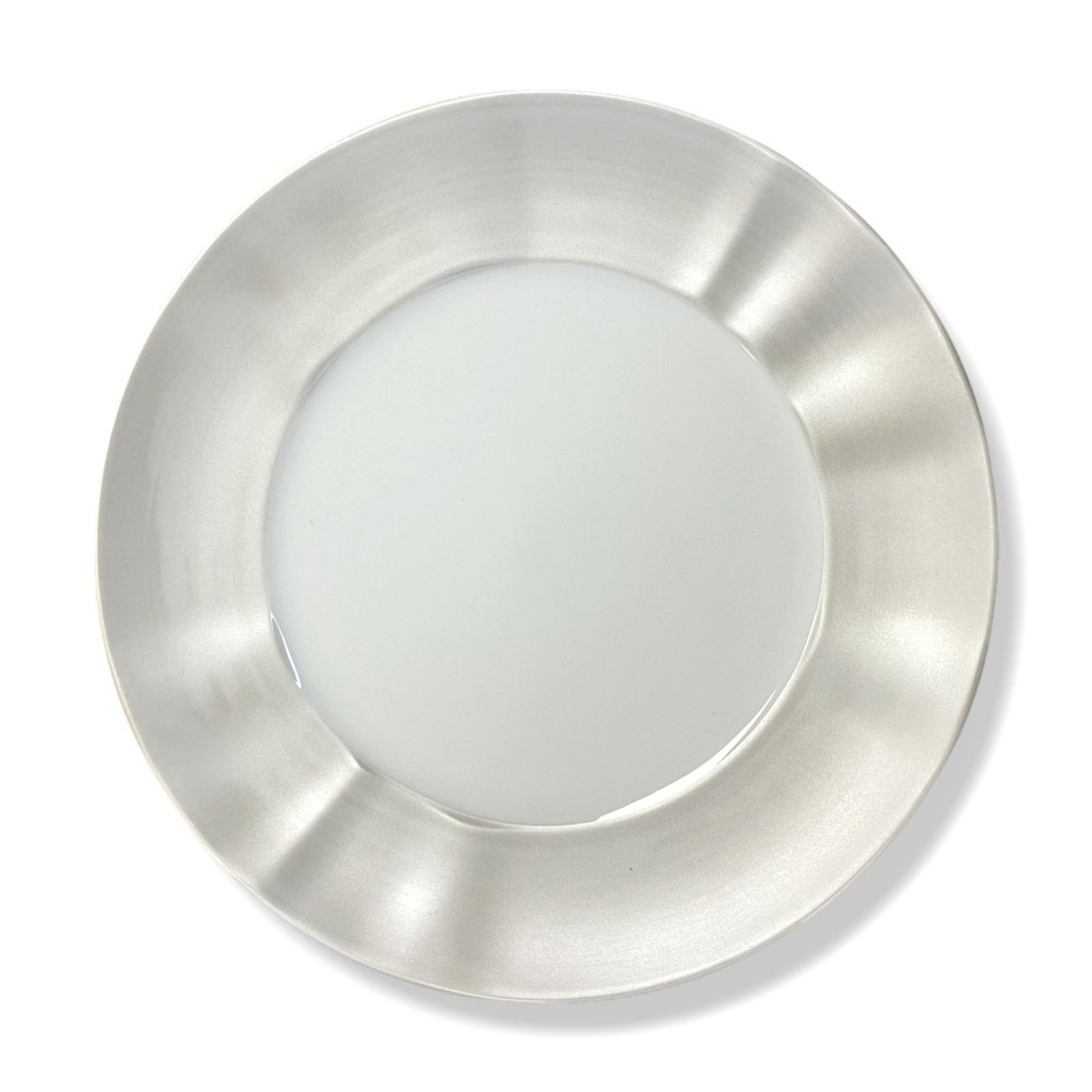 NEIMAN MARCUS White Platinum Brushstroke Dinnerware 11-Piece Set