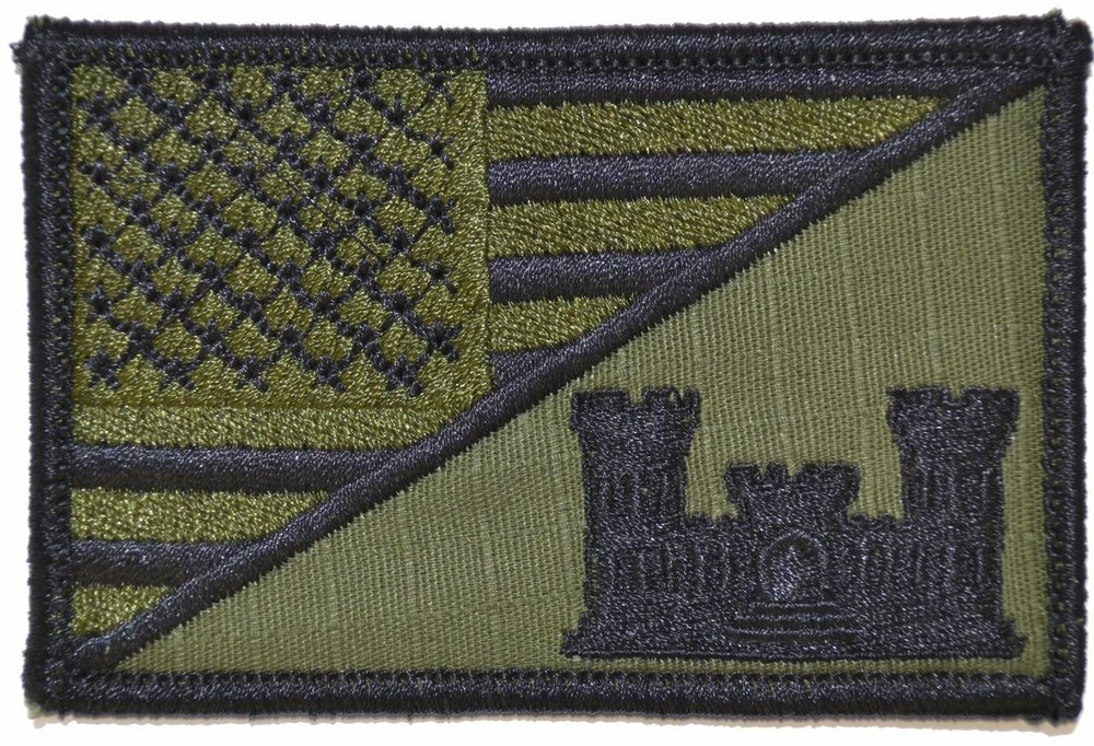 Army Engineer Castle USA Flag - 2.25x3.5 Patch
