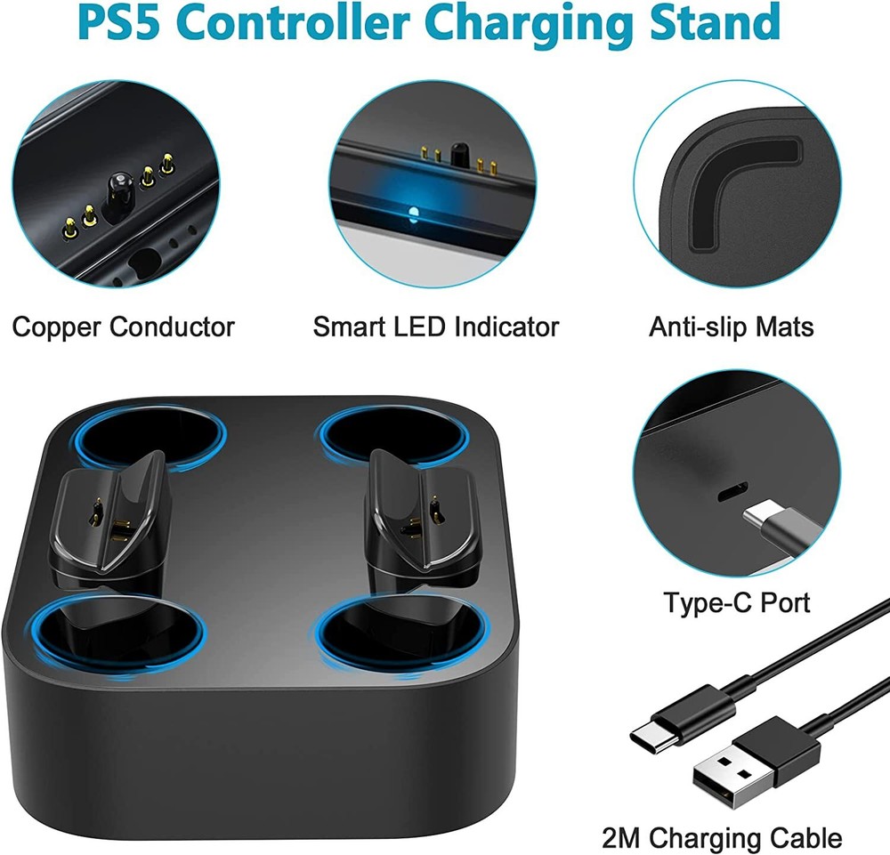 PS5 Controller Charging Station For Playstation 5 Controllers Dual Charging Dock