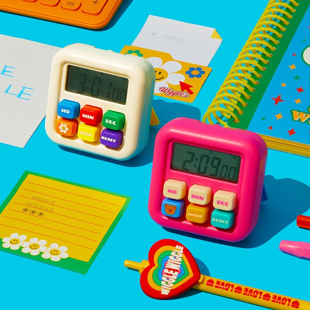 Wiggle Wiggle Digital Kitchen Timer Magnetic Countdown Alarm Clock Pink