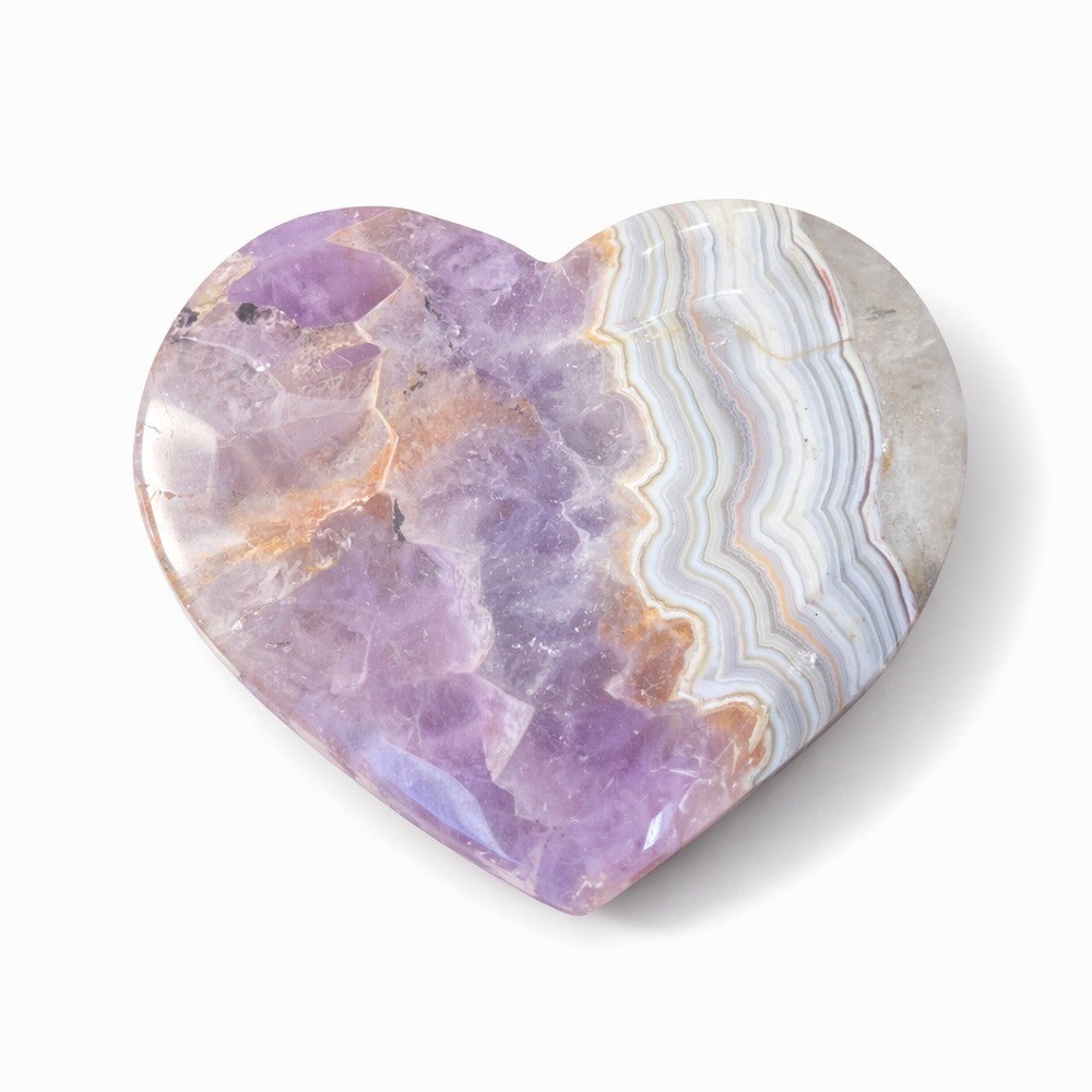Amethyst Lace Agate Heart