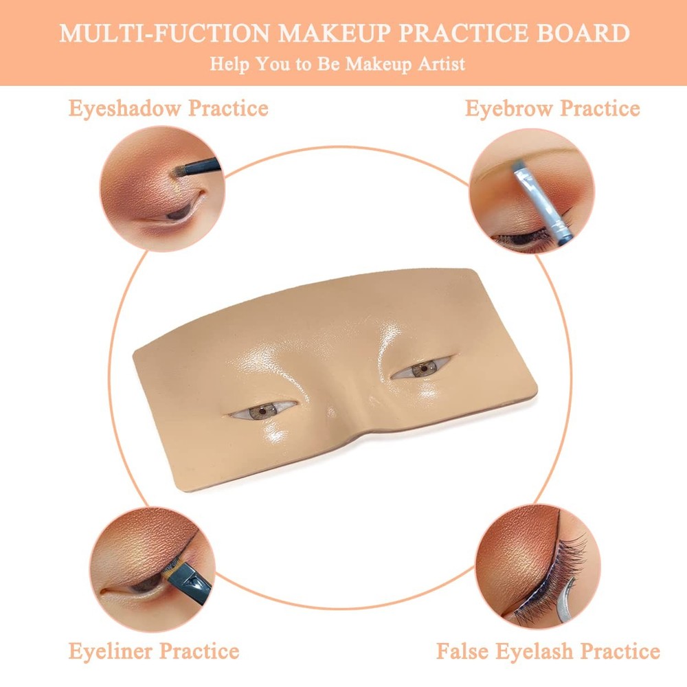 Makeup Practice Face Board, Resusable 3D 10 Count (Pack of 1), Multicolor