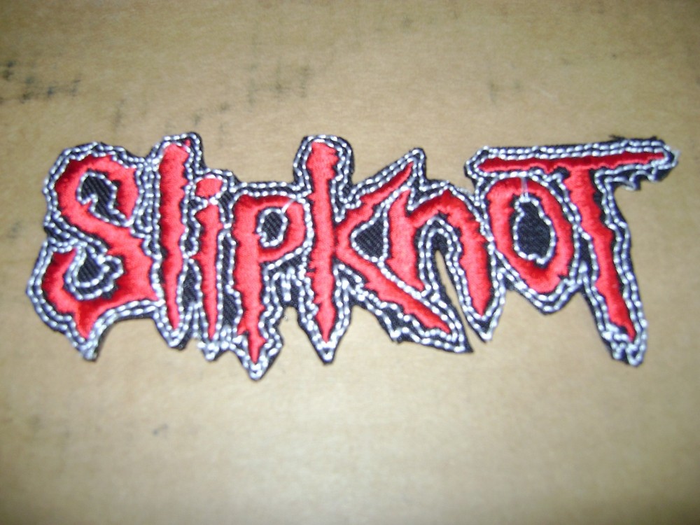 SLIPKNOT,IRON ON RED WITH WHITE EDGE
