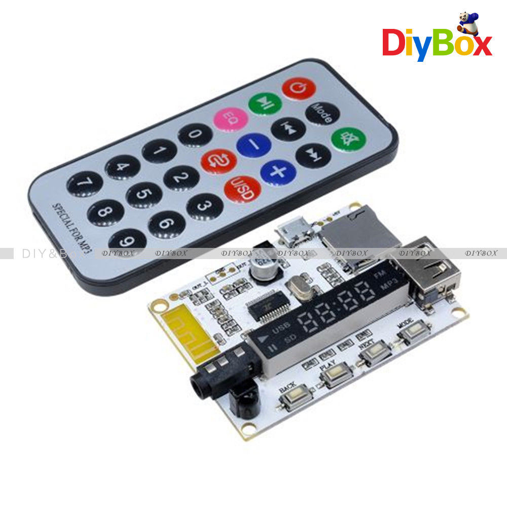 Bluetooth MP3 Sound Decoder Infrared Remote Control Board Car FM TF MicroSD Card