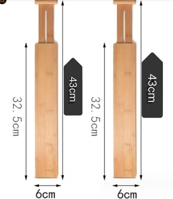 Bamboo Kitchen Drawer Dividers Organizers Adjustable Set of 4, 17-22" Expandable