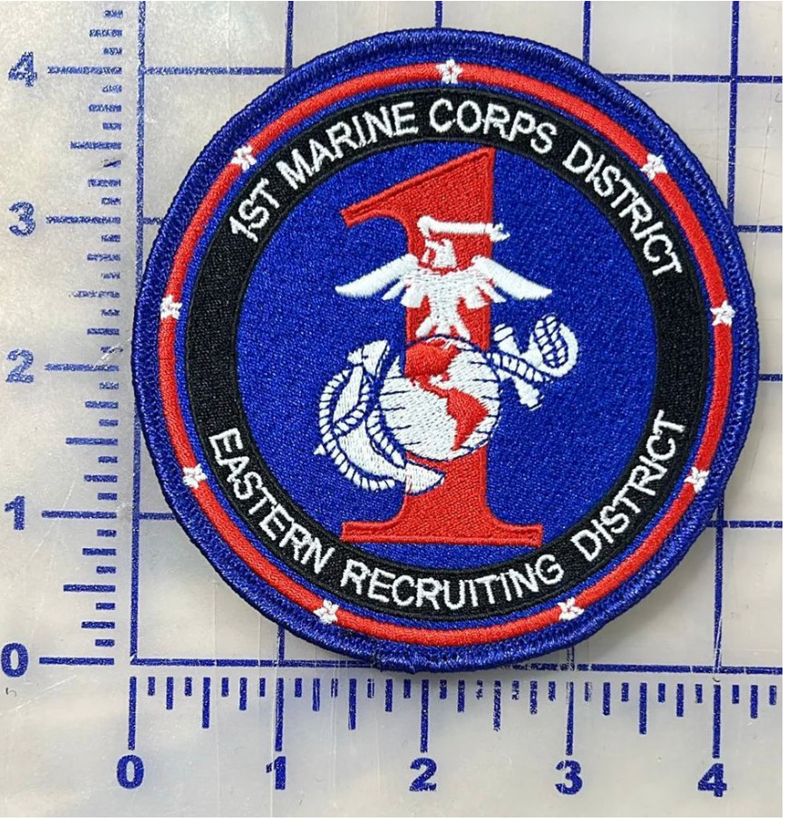 1ST MARINE CORPS RECRUITING DISTRICT EASTERN RECRUITING HOOK & LOOP PATCH