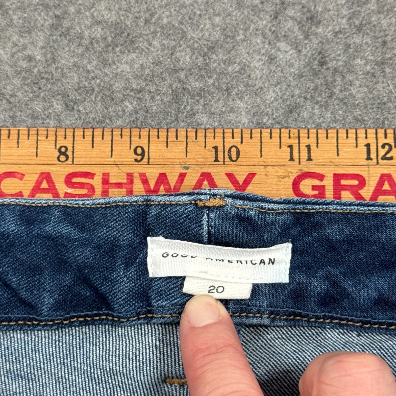 Good American Blue Denim Good Straight Compression Jeans Women's Size 20