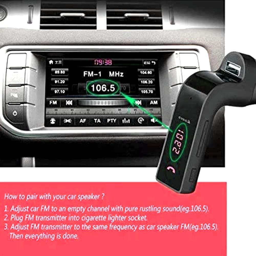 Bluetooth FM Transmitter for car,handsfree Bluetooth Receiver Car Kit with Mi...