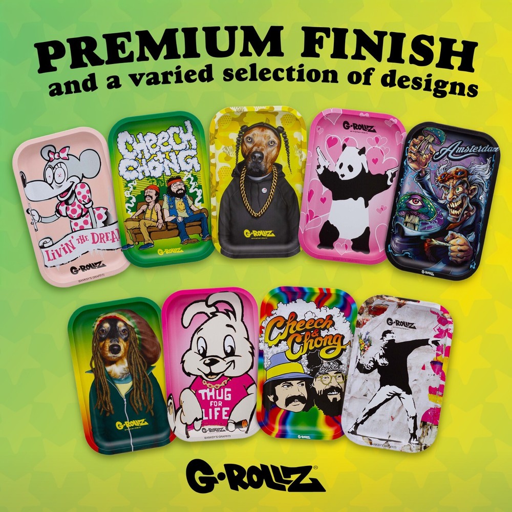 G-ROLLZ | Cheech & Chong Sofa Rolling Tray, Medium Size, Smoking Accessories