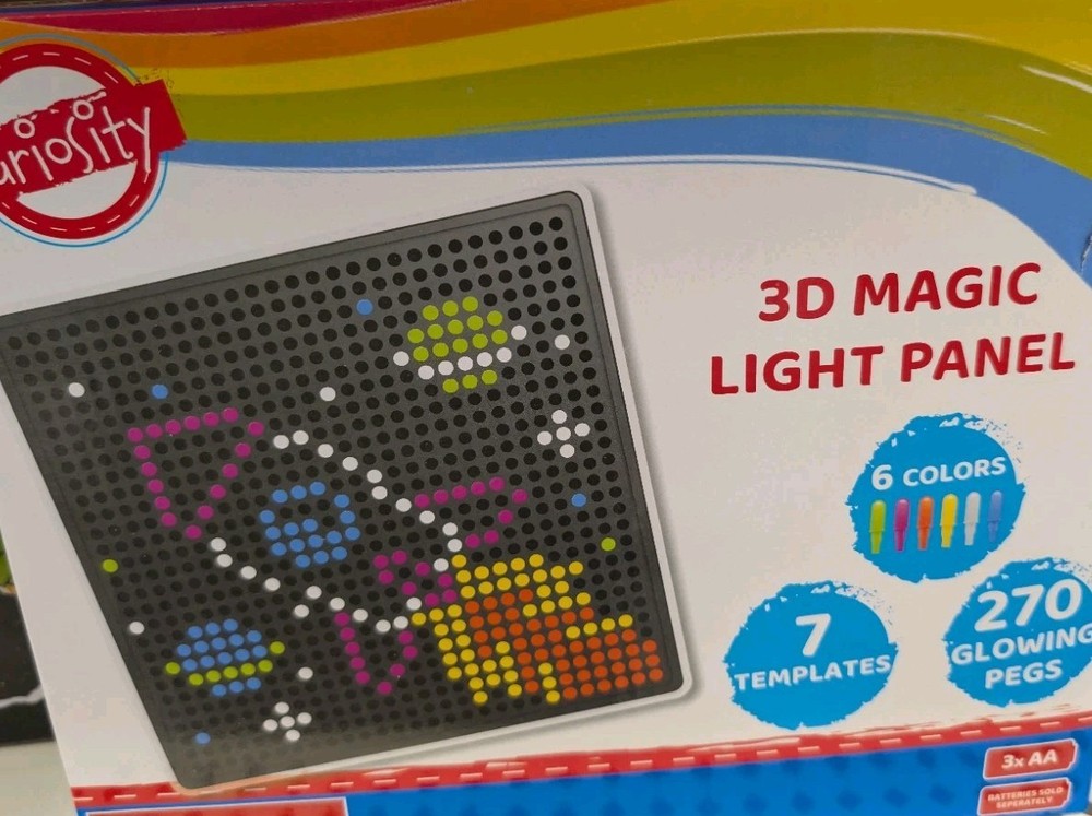 3D MAGIC LIGHT PANEL, 1 panel,270 pegs and 7 templates, box is sealed