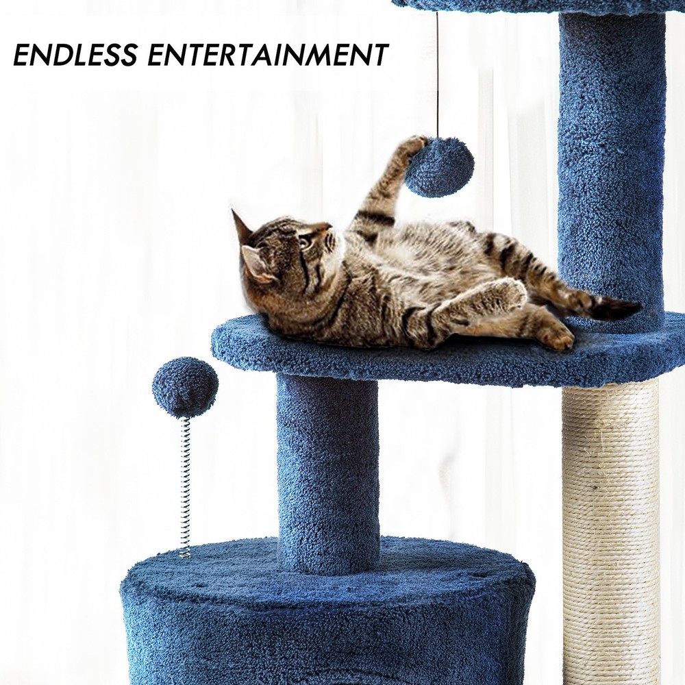 Small Cat Tree Tower for Kittens Multi-Level Condo Scratching Post ClevaHome