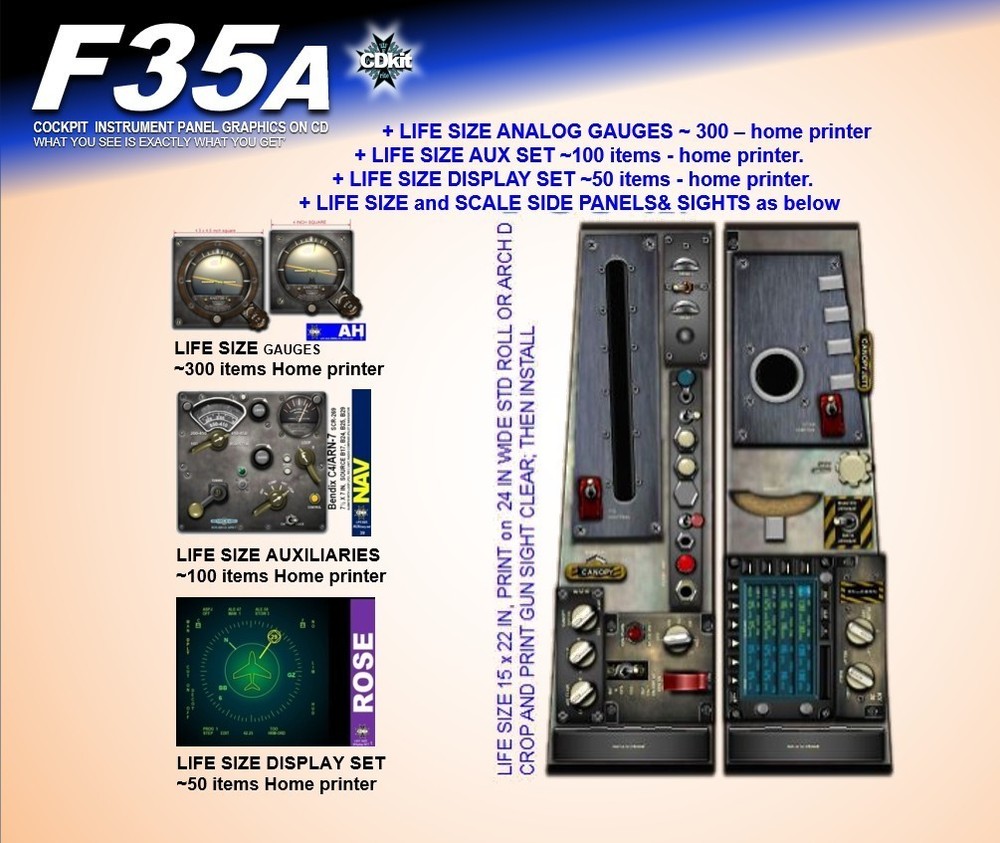 F35A LIGHTNING II COCKPIT instrument panel CDkit