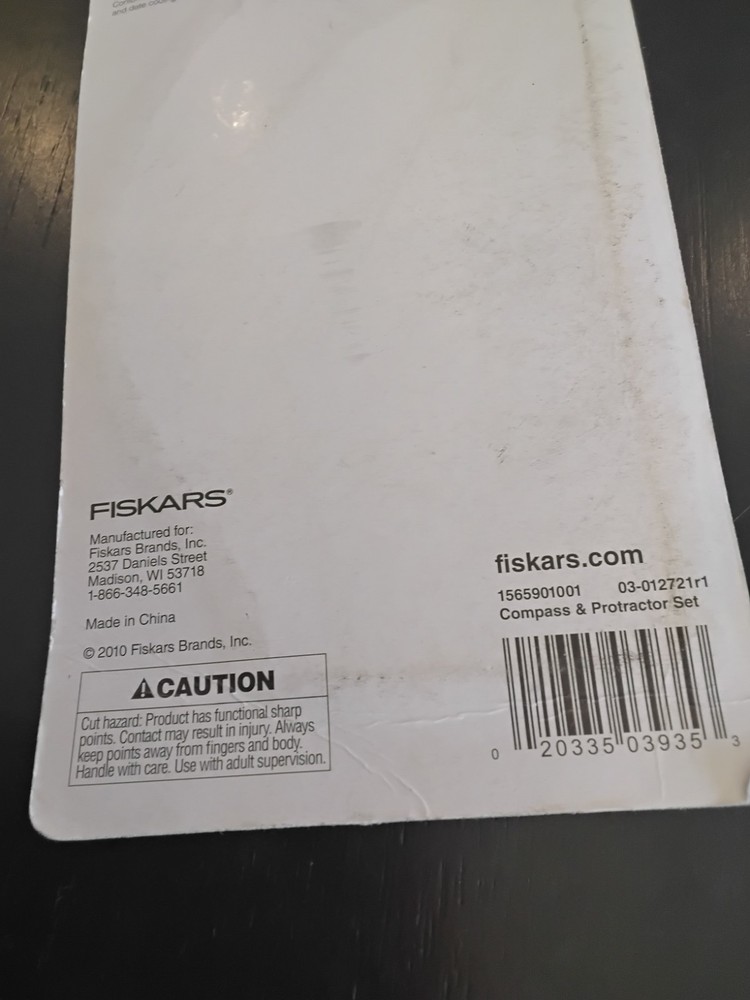 Fiskars Compas And Ptotractor Set New