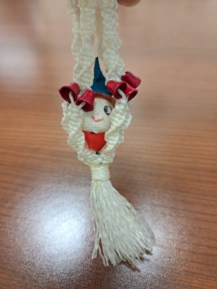 Vintage Handmade Macrame Christmas Tree Ornament