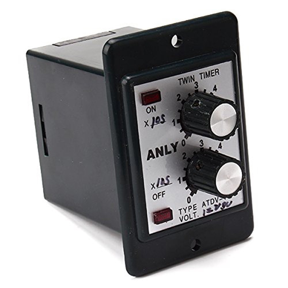 US Stock Timer ATDV-Y 12V DC 60S Second Double Time Delay Switch & Base Socket