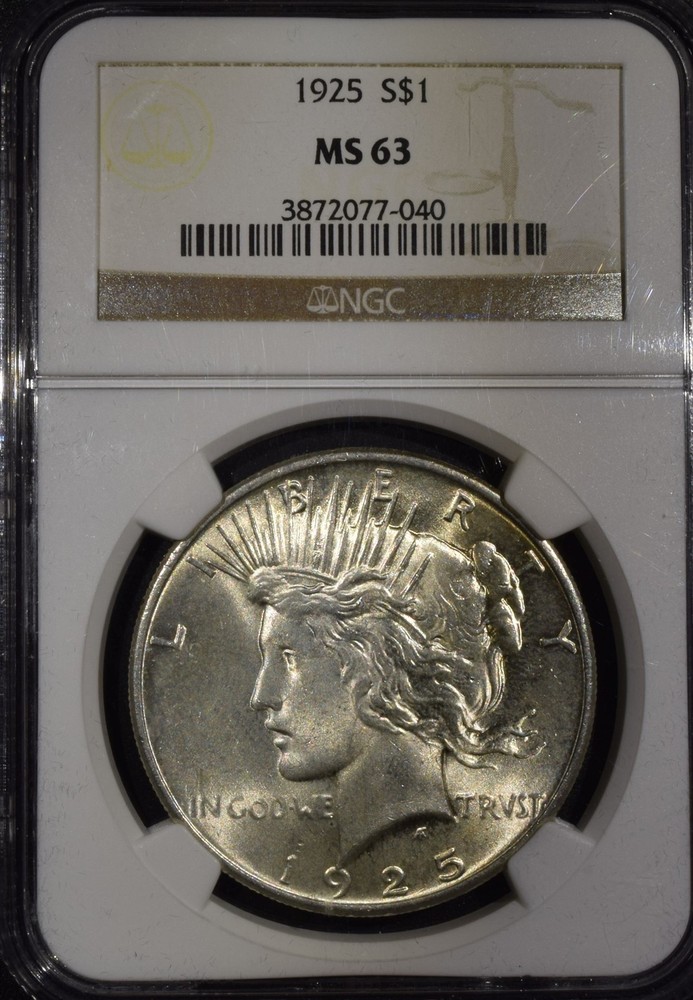 1925 Peace Dollar "NGC MS63"