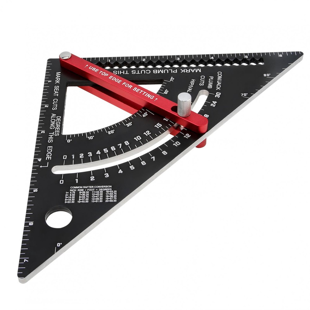 7 Inch Positioning Adjustable Angle Triangle Ruler with Adjustable Rod Metal