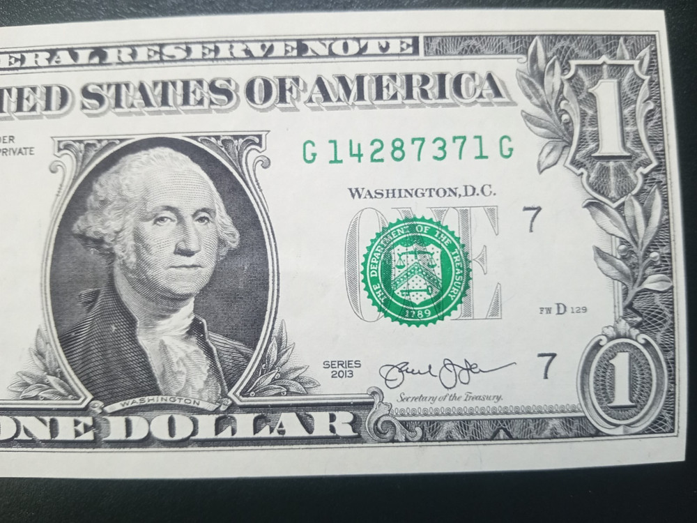 US Dollar Bill Note 2013 Miscut, Misaligned, Off-Center Error