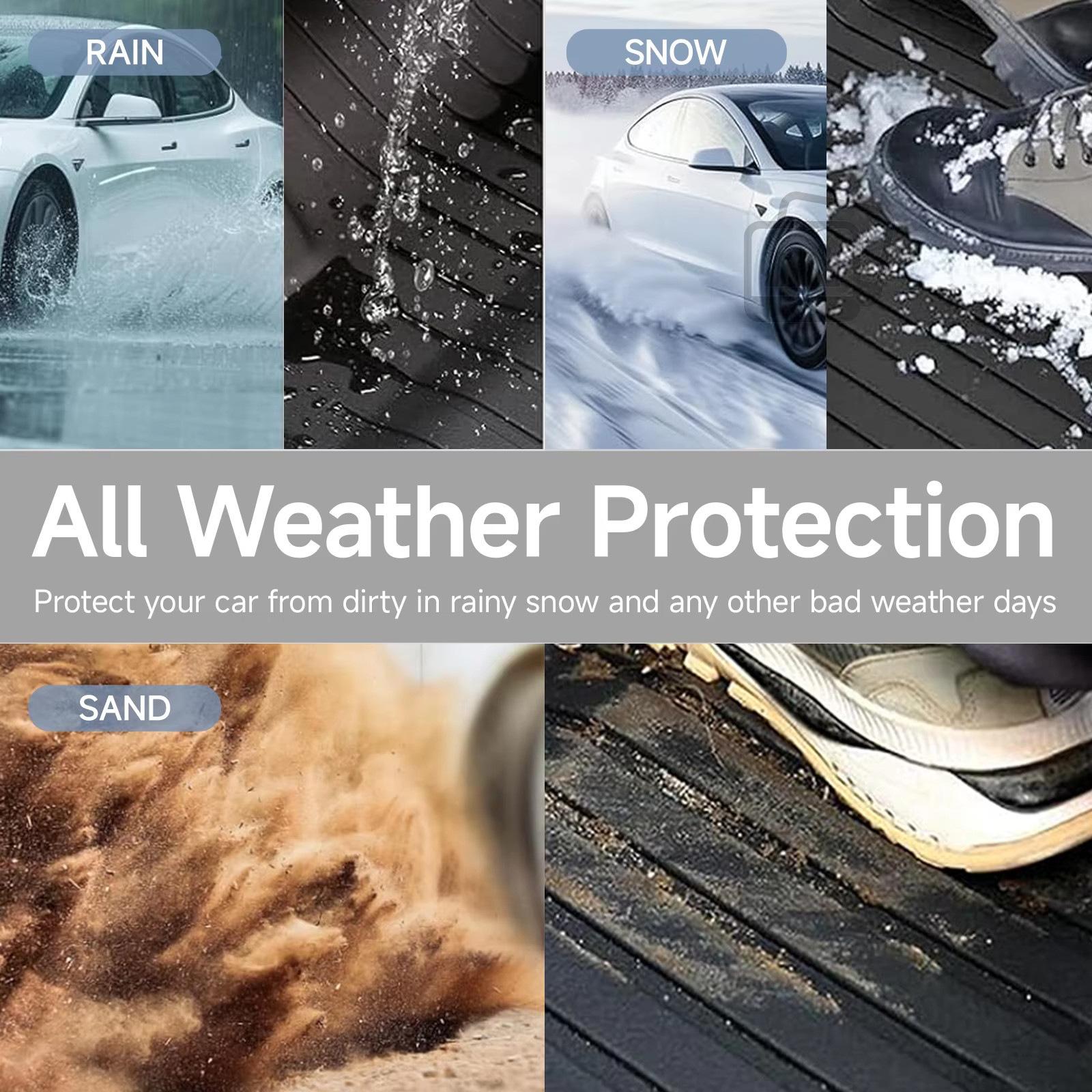 For Tesla Y Juniper 2025-2026 TPE Floor Mats Waterproof Anti-Slip Cargo Liner