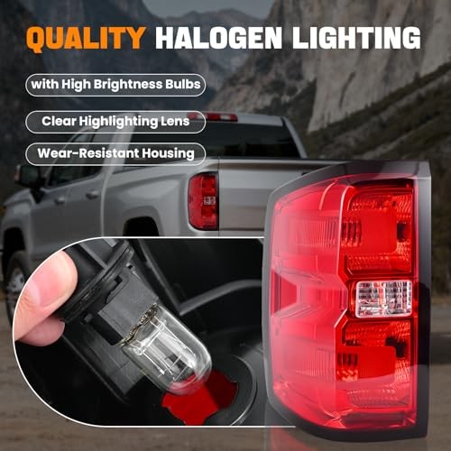 Tail Light Assembly Compatible with 2014-2019 Chevy Silverado Left Driver Side