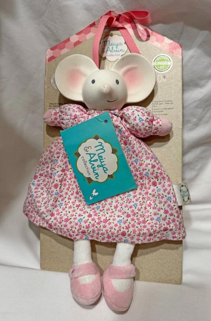 Meiya and Alvin Meiya the Mouse Soft Toy Teether New with Tag on card