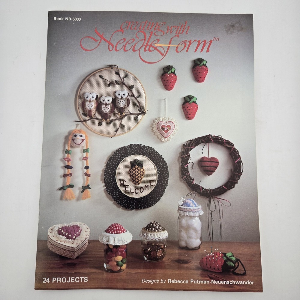 Lot of 4 NeedleForm Plastic Canvas Leaflets Patterns Needlework Crafts