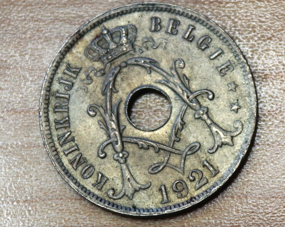 1921 Belgium 25 Centimes Dutch text