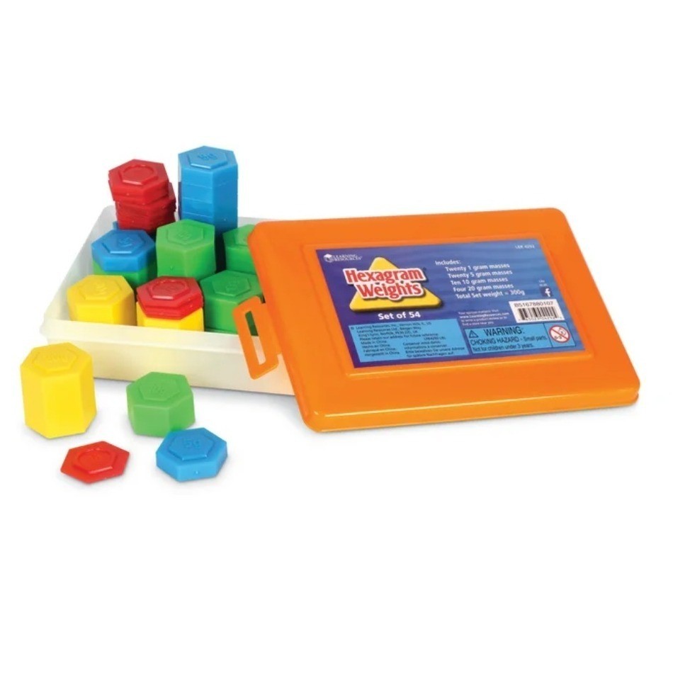 Learning Resources Hexagram Weights Set of 54 LER4292 Educational Math Tool