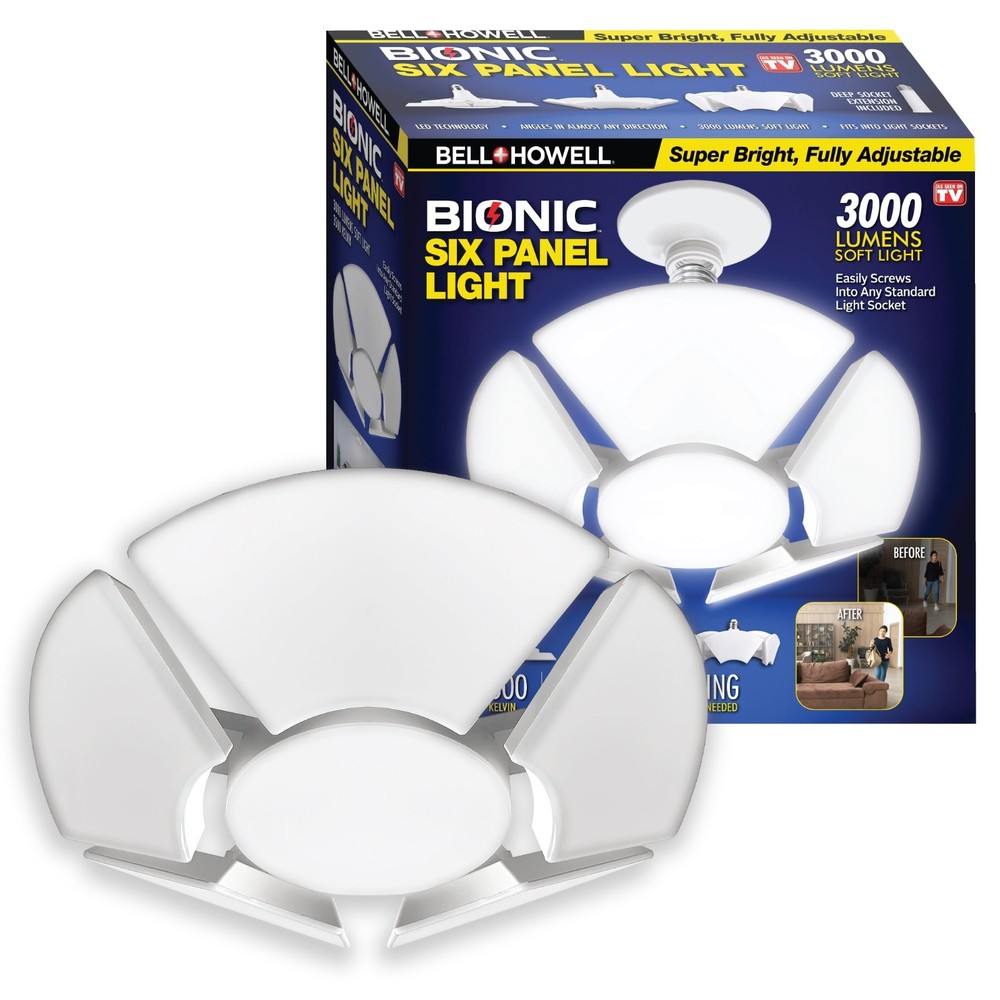 Bell + Howell Bionic Six Panel Adjustable LED Hex Bulb Soft White Ceiling Light