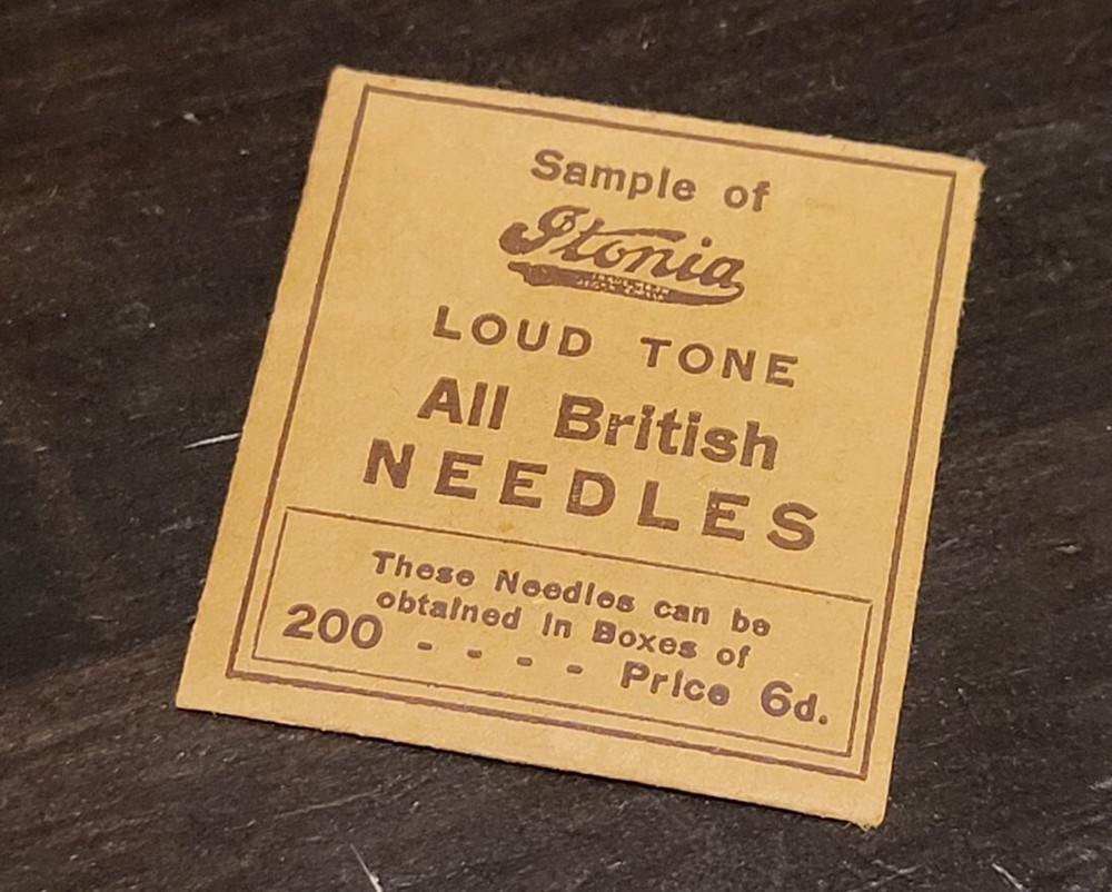 Gramophone phonograph needle packet Itonia Loud Samples empty