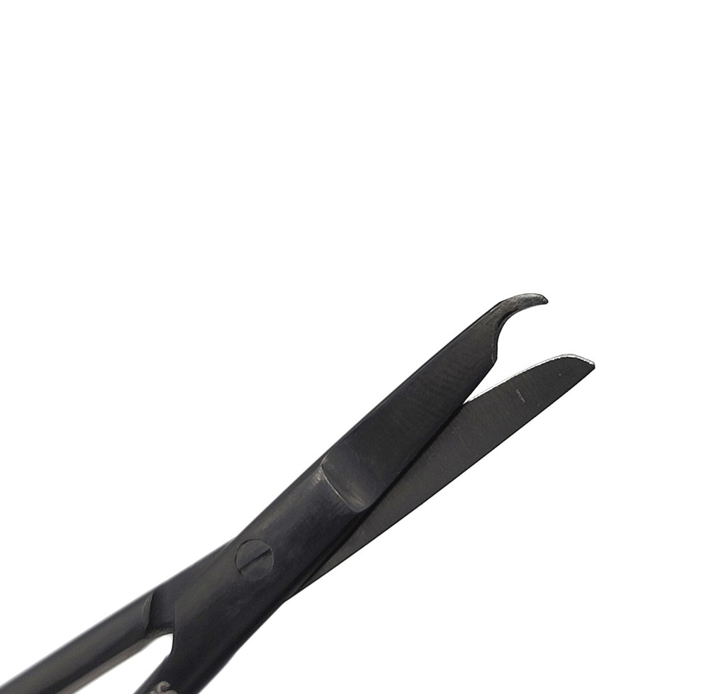 1 Pc Spencer Stitch Scissors 3.5" Delicate With Suture Removal Hook - Full Black
