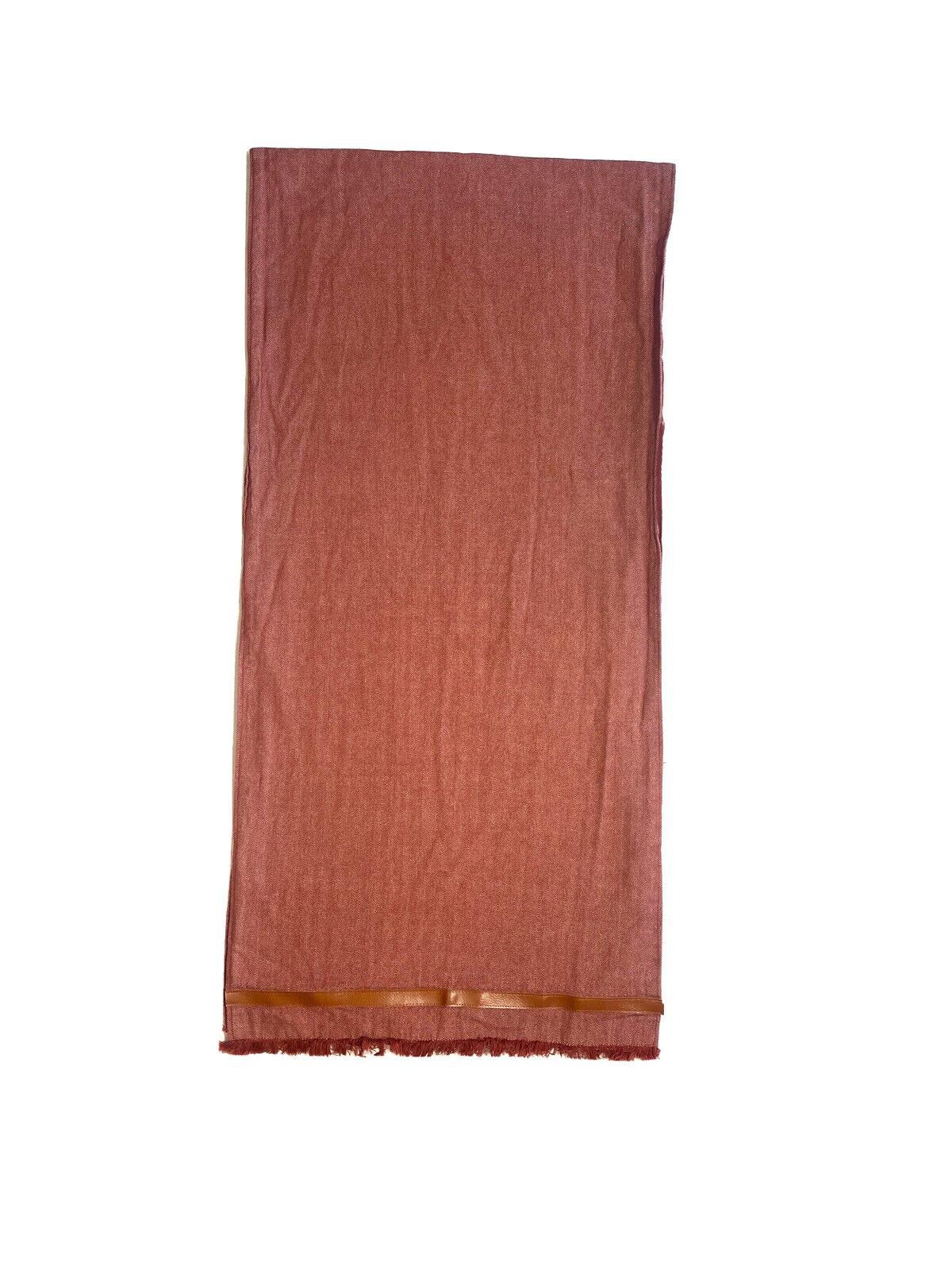 Beautiful Off- Red Table Runner Herringbone Leather Accent Luxury Dining Decor