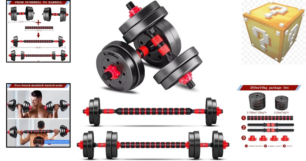 Ergonomic Adjustable Dumbbell Set (20 lbs) - Transform Your Home Gym Experience