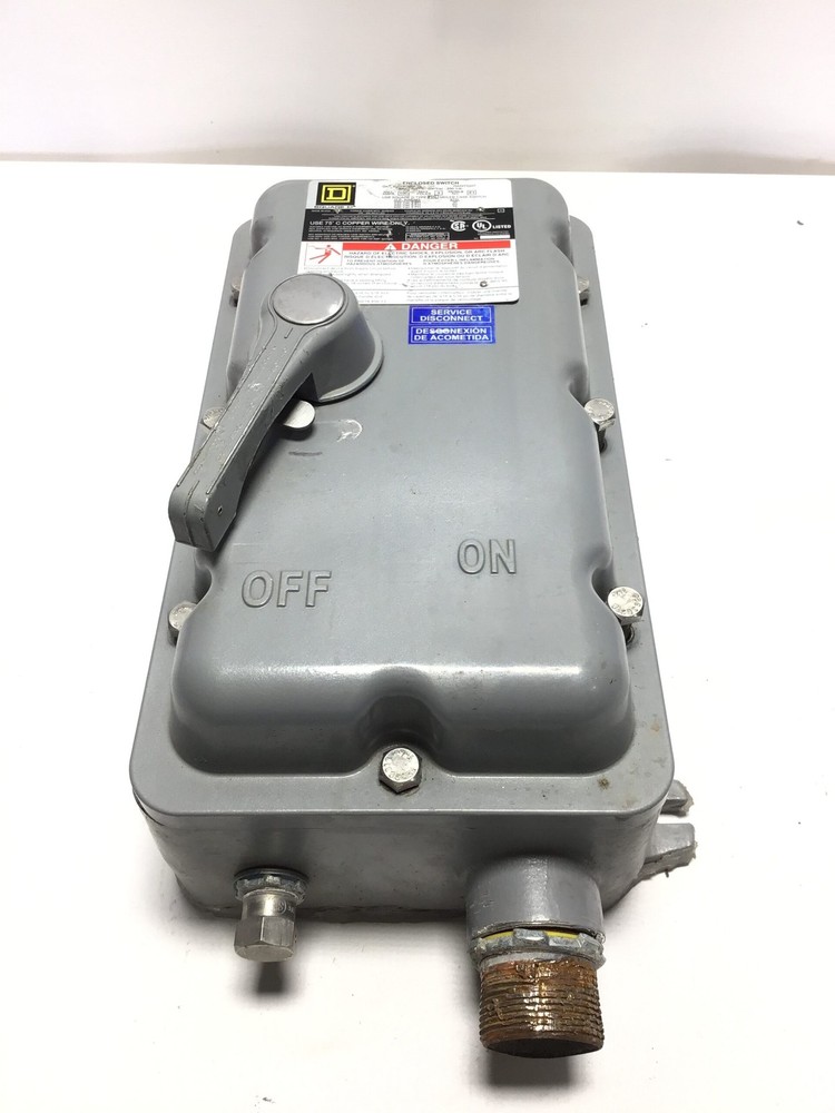 Square D Enclosed Disconnect Switch 100A 3-Pole 600VAC