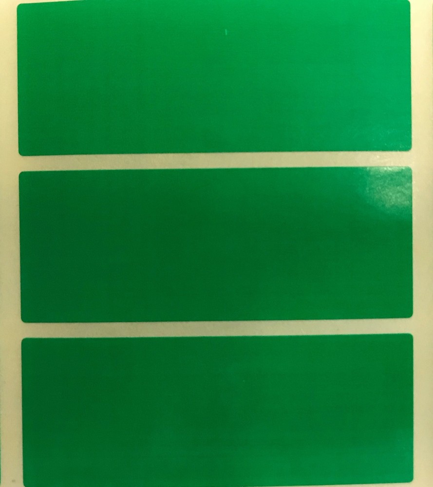 Large - Green 30 x 78mm Colour Code Rectangles - Filing / Stickers / Labels