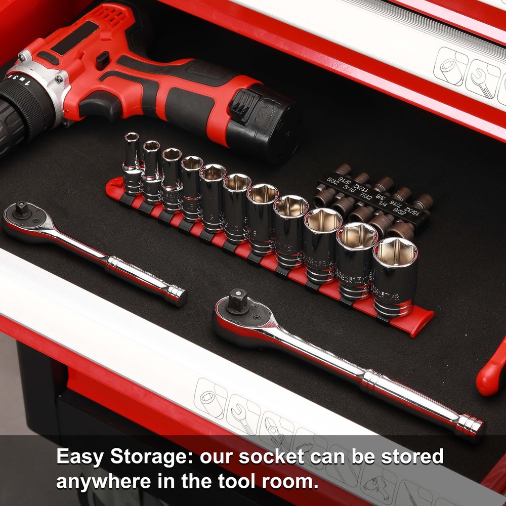 11PCS 3/8" Drive 6 Point. Mid-Length Socket Set, SAE, Mirror Chrome Finish