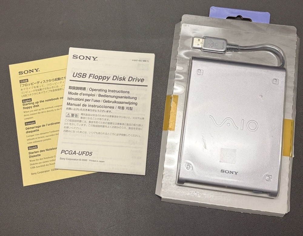 Tested SONY PCGA-UFD5 USB Floppy Disk Drive for VAIO External Drive Retro PC