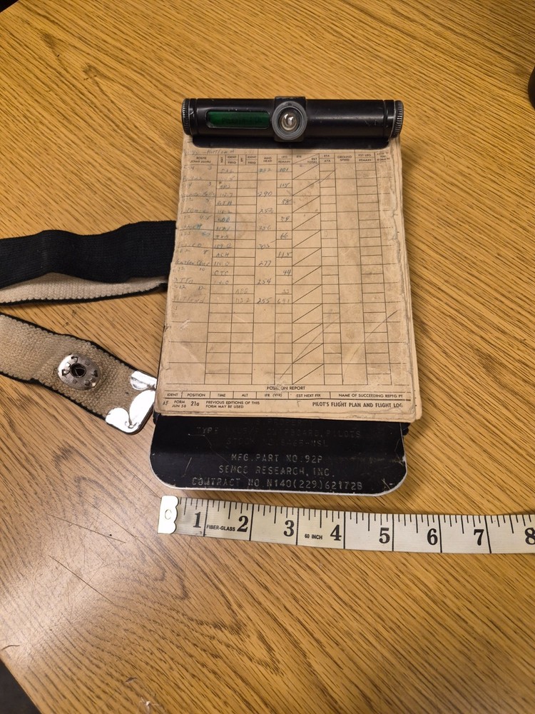 WWII US Army Air Force Fighter Pilot Clipboard and Flight Log Built in Light WOW