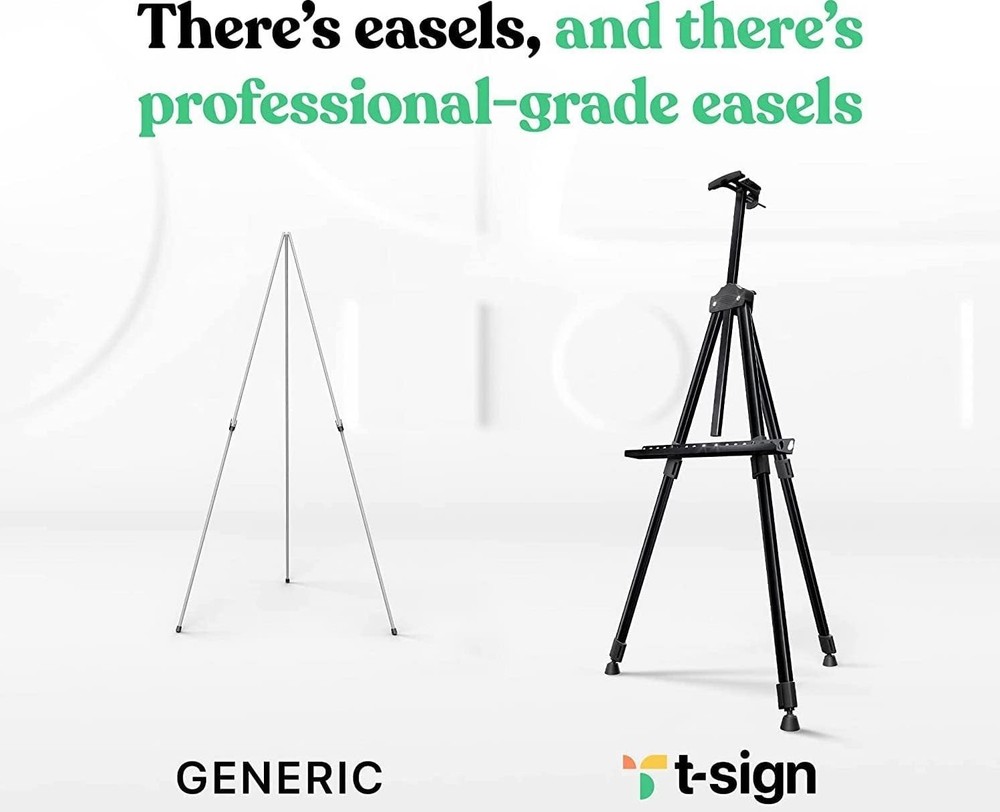 Aluminum Adjustable Easel Stand for Artists - Easy Setup & Portable Design