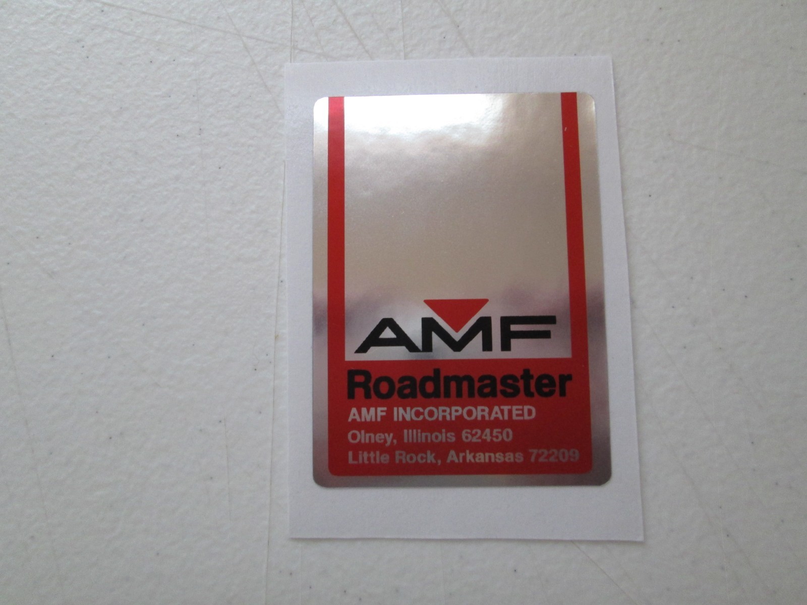 AMF "Roadmaster" badge decal