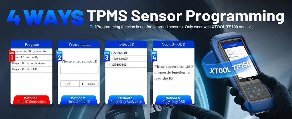 XTOOL TP150 TPMS Programming Tool Kit Universal TPMS Relearn/Reset/Activate