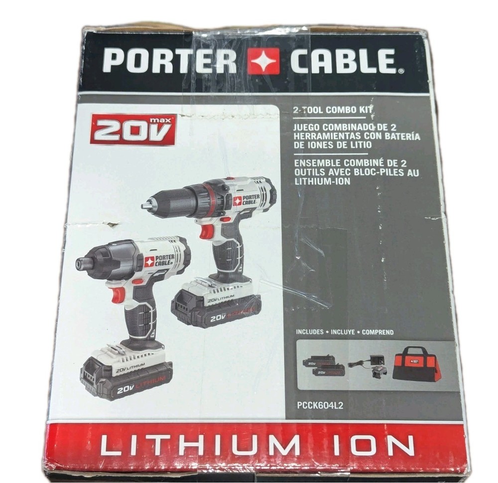 PORTER-CABLE PCCK604L2 20V Max Lithium Ion 2-Tool Drill/Impact Driver Combo Kit