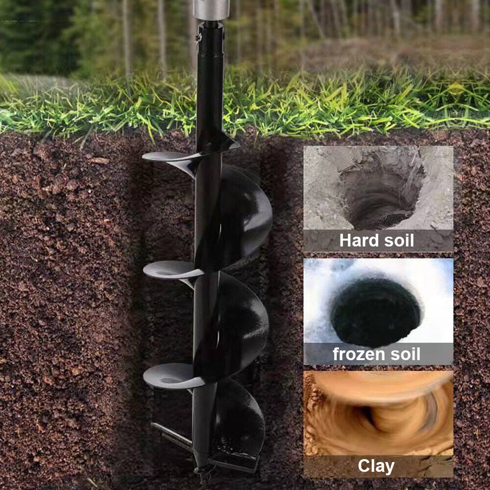 52cc 2 Stroke Post Hole Digger with 2 Bits Gas Powered Earth Auger Drill Machine