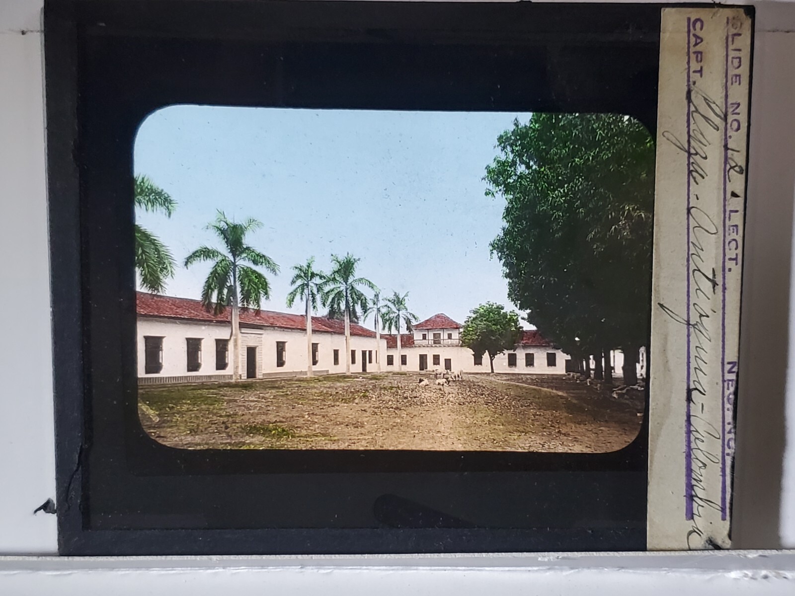 Plaza in Antioquia, Colombia, Foreign Missions Library Magic Lantern Glass Slide