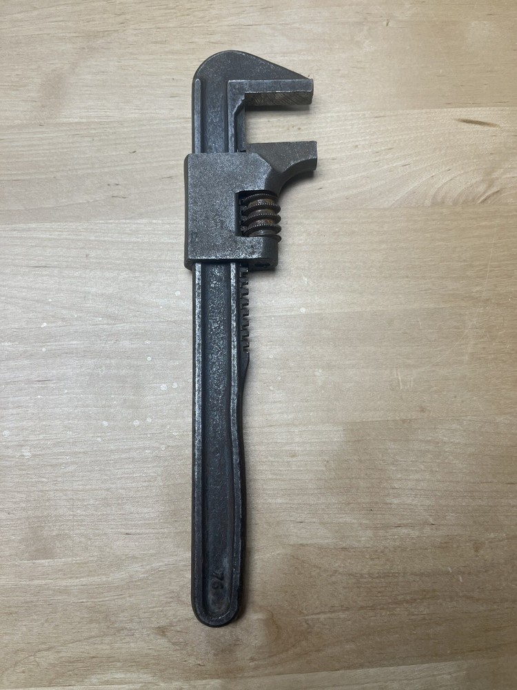 Vintage 9" Auto Monkey Adjustable Wrench Smooth Jaw Marked 9 Auto