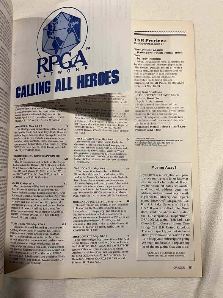 TSR Dragon Magazine #179